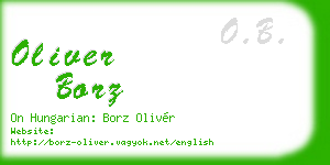 oliver borz business card